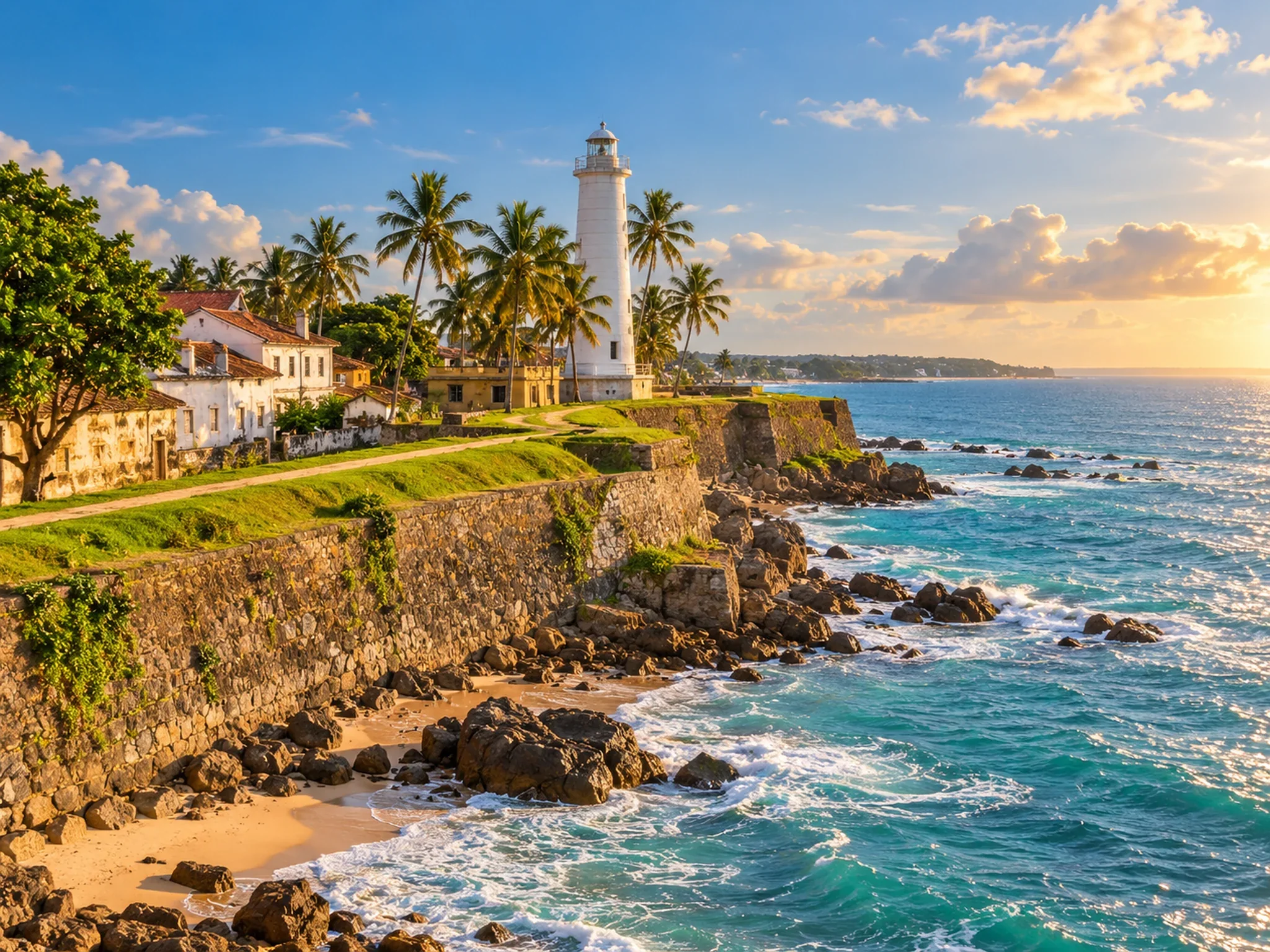 Historic Galle Fort overlooking the Indian Ocean