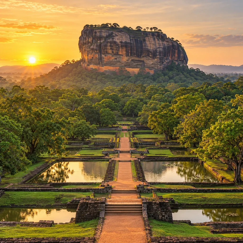 Historic temple architecture in Sri Lanka